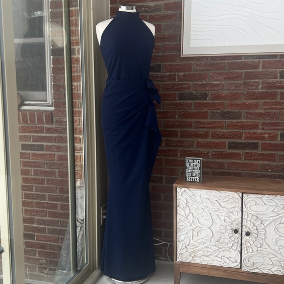 Chiara Boni Gudrum Halter Ruffle Gown NWT Size 10 - Picture 6 of 10